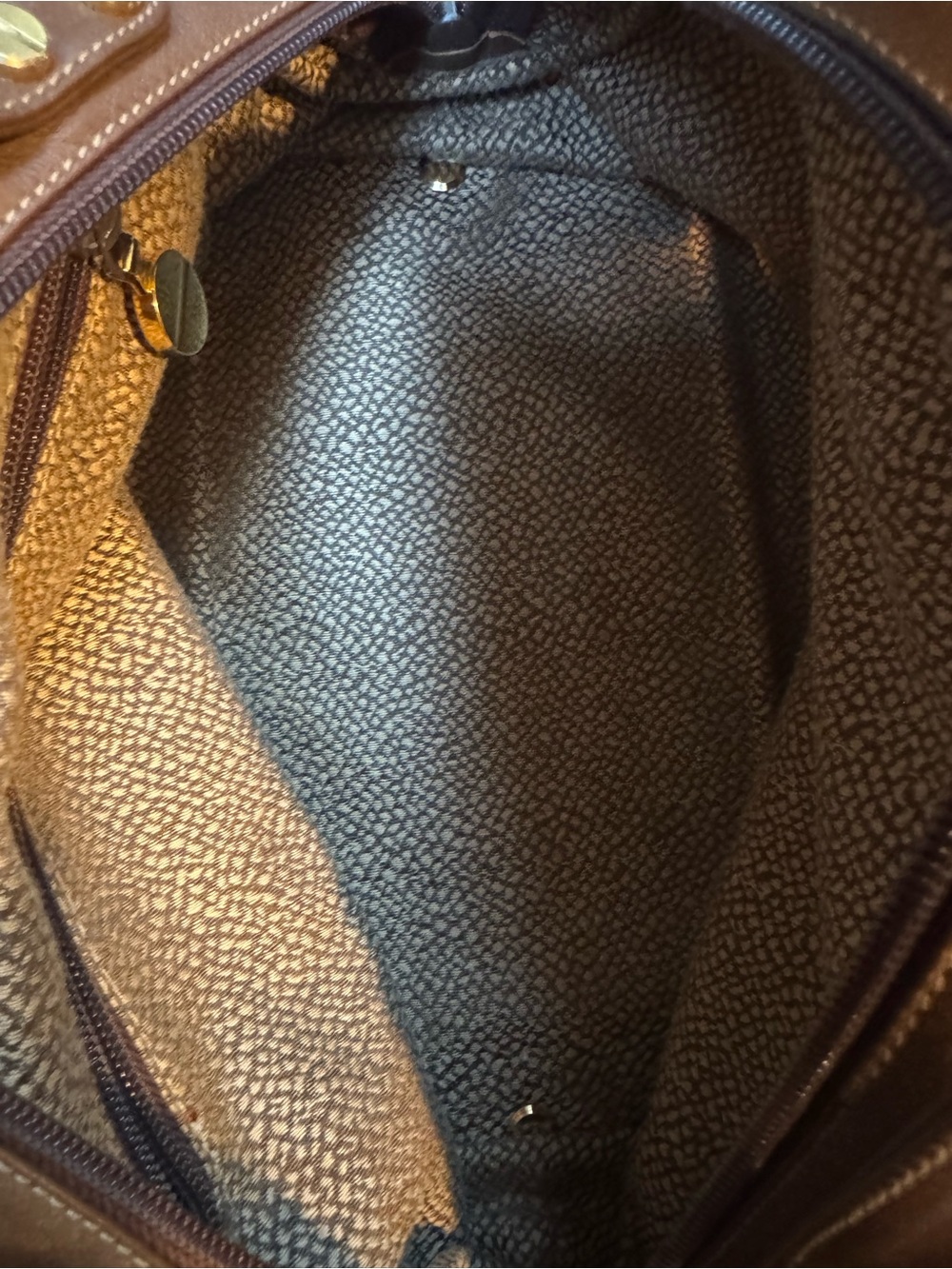 Vintage Borbonese Redwall OP Mini Boston Satchel Bag 91911 with bag card EUC - Picture 9 of 15